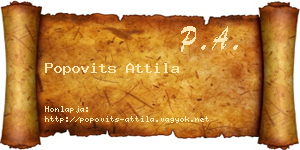 Popovits Attila névjegykártya